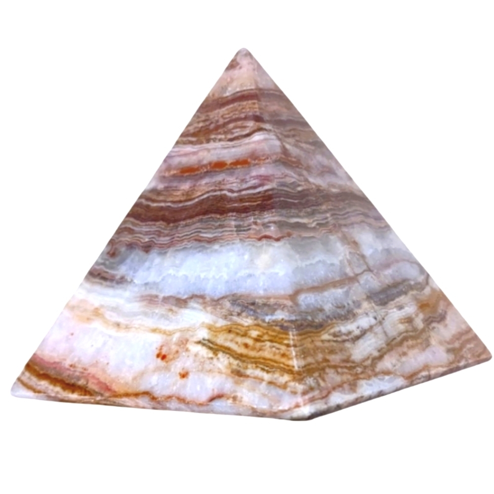 Banded Onyx Pyramid From Iran 5.75" Tall & Over 2 lbs​